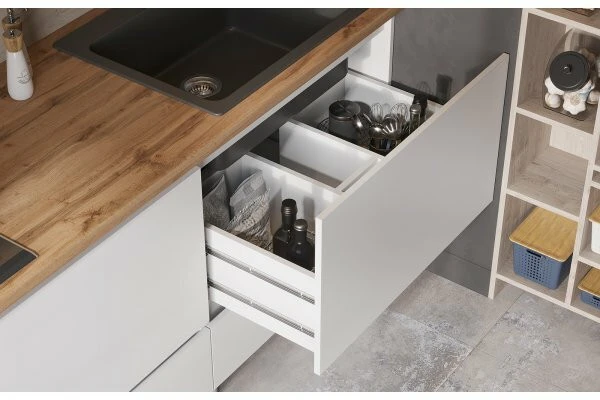 Кухонный гарнитур Hoff Хелен, 200х216,8х60, цвет дуб крафт золотой/белый шагрень/дуб вотан